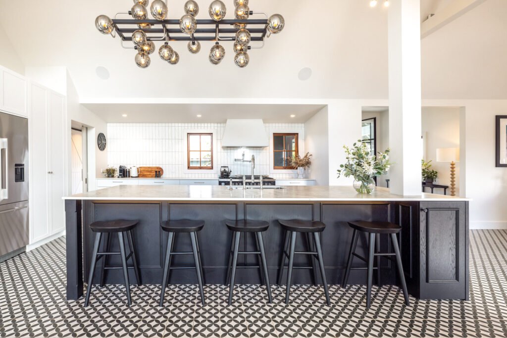 Designer kitchen at Putiki Estate, a luxury lodge on Waiheke Island